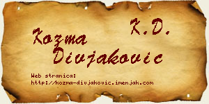 Kozma Divjaković vizit kartica